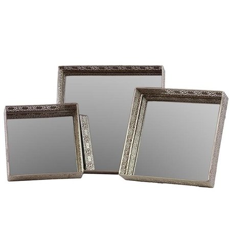 URBAN TRENDS COLLECTION Urban Trends Collection 25400 Metal Mirror-Tray Set of Three 25400